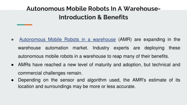 Autonomous Mobile Robots In A Warehouse-Introduction & Benefits