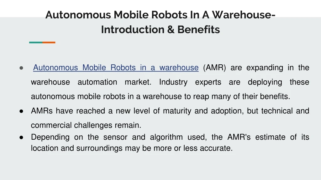 autonomous mobile robots in a warehouse introduction benefits