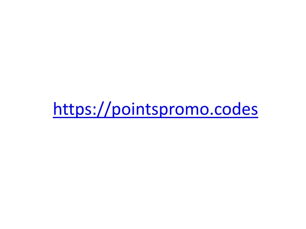 https pointspromo codes