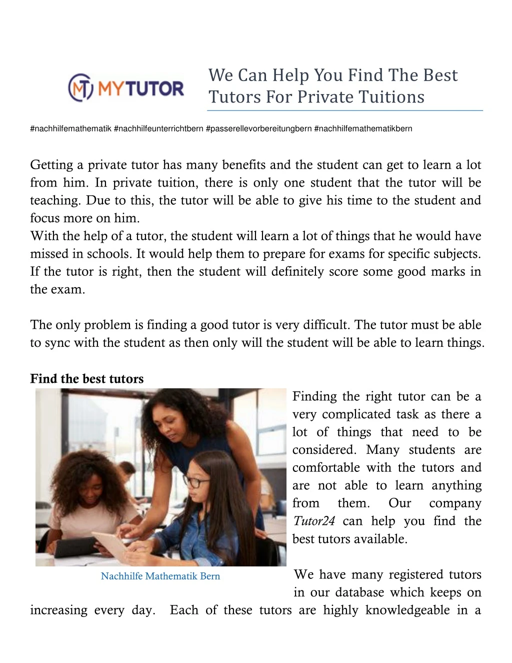 we can help you find the best tutors for private