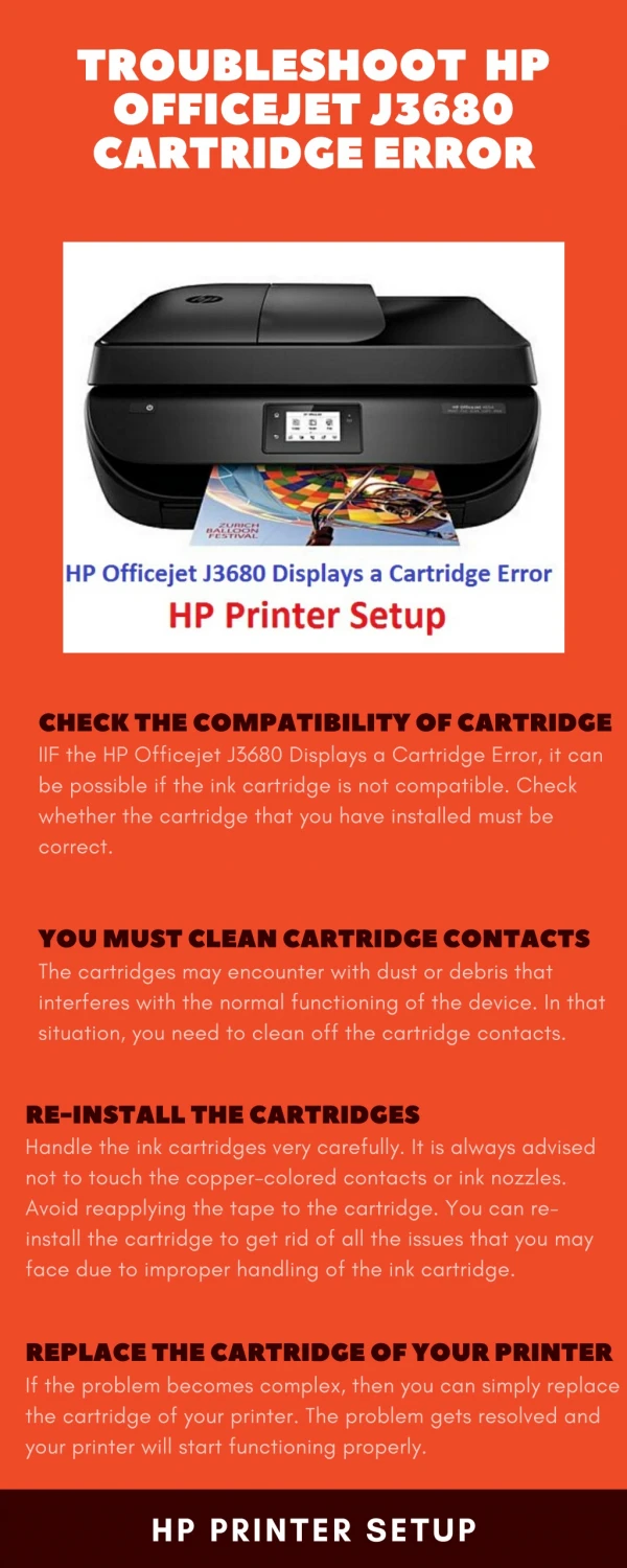 HP Officejet J3680 Displays a Cartridge Error