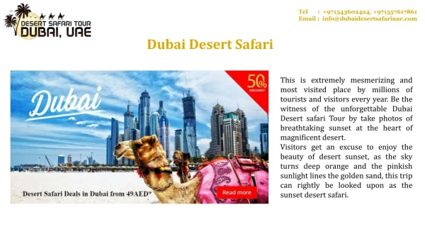 Best Desert Safari Dubai Deals and offers