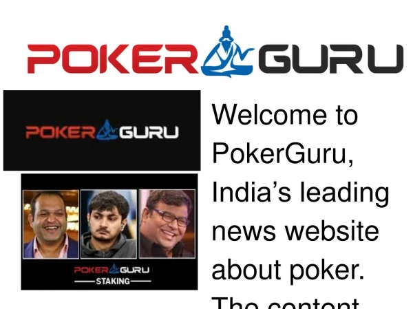 Play Poker games in India at PokerGuru