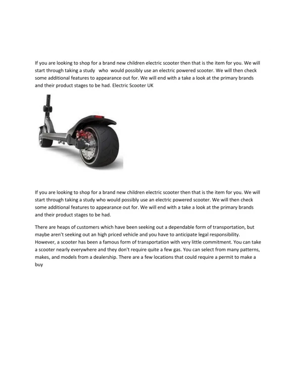 Electric Scooter UK