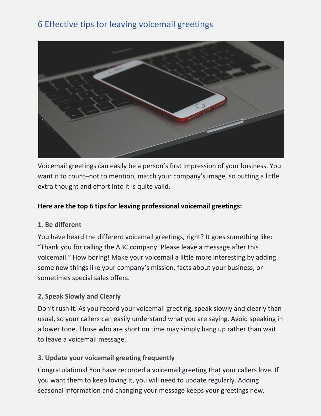 6 effective tips for leaving voicemail greetings
