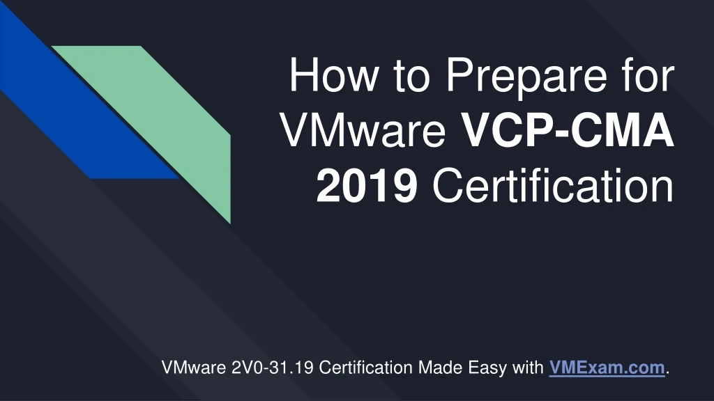how to prepare for vmware vcp cma 2019