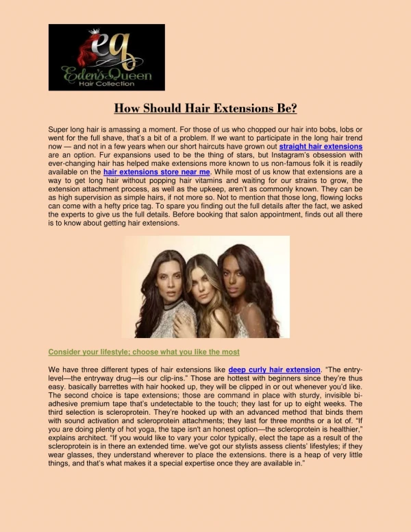 How Should Hair Extensions Be?