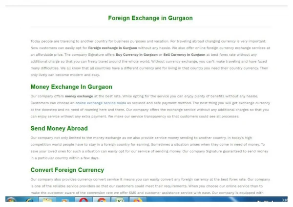 Foreign Exchange in Gurgaon