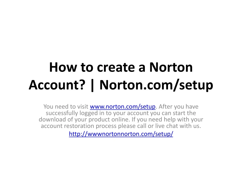 how to create a norton account norton com setup