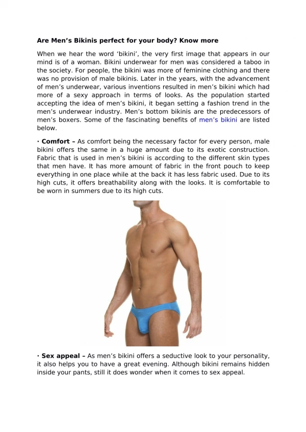 Are Men’s Bikinis perfect for your body? Know more