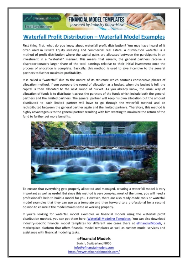waterfall profit distribution waterfall model