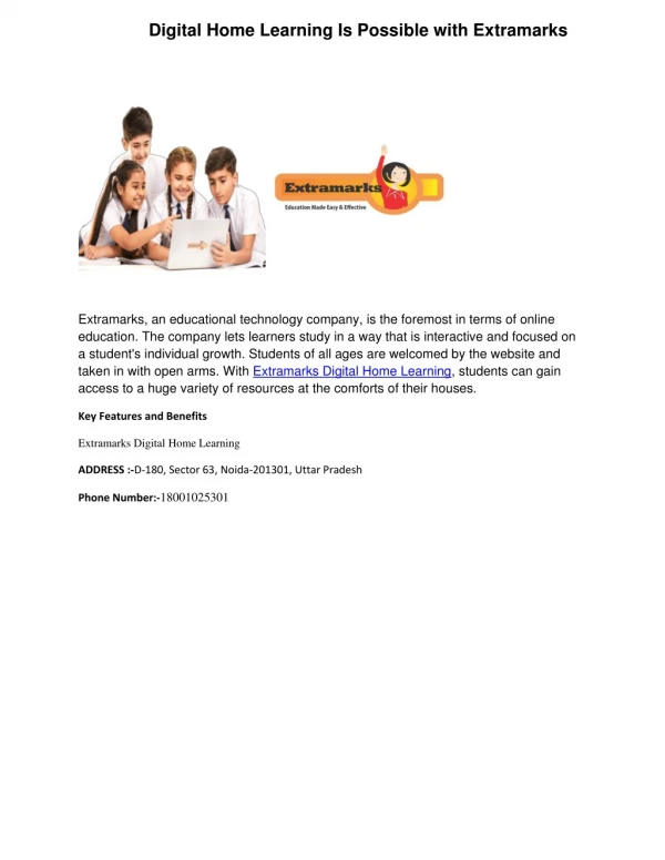 digital home learning is possible with extramarks
