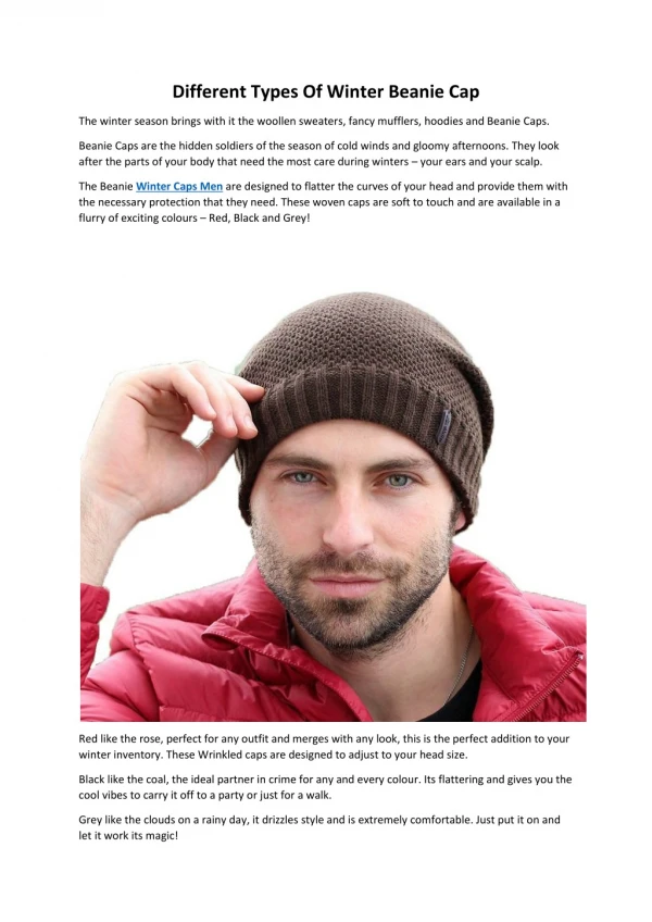 Different Types Of Winter Beanie Cap