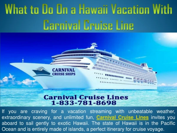 What to Do On a Hawaii Vacation With Carnival Cruise Line