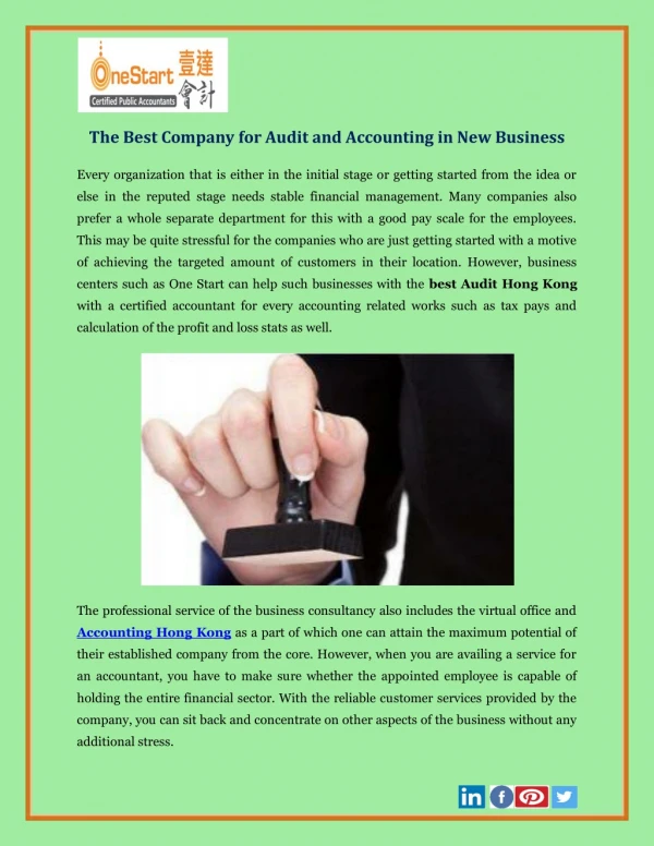 The Best Company for Audit and Accounting in New Business