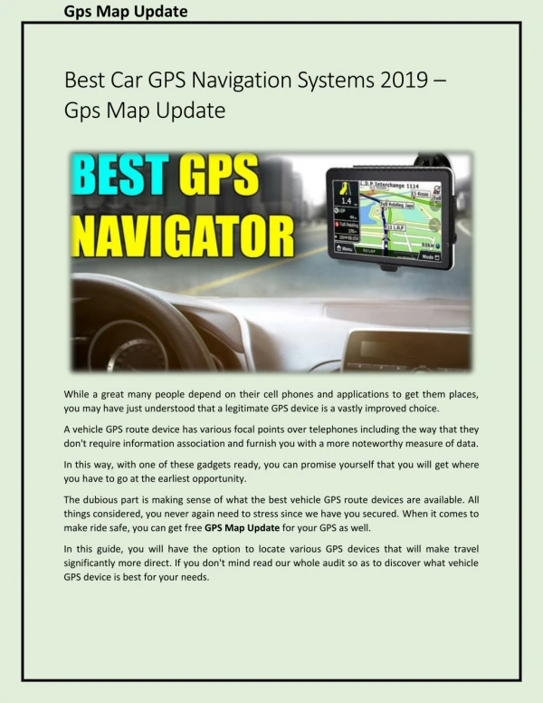 Best Car GPS Navigation Systems 2019 – Gps Map Update