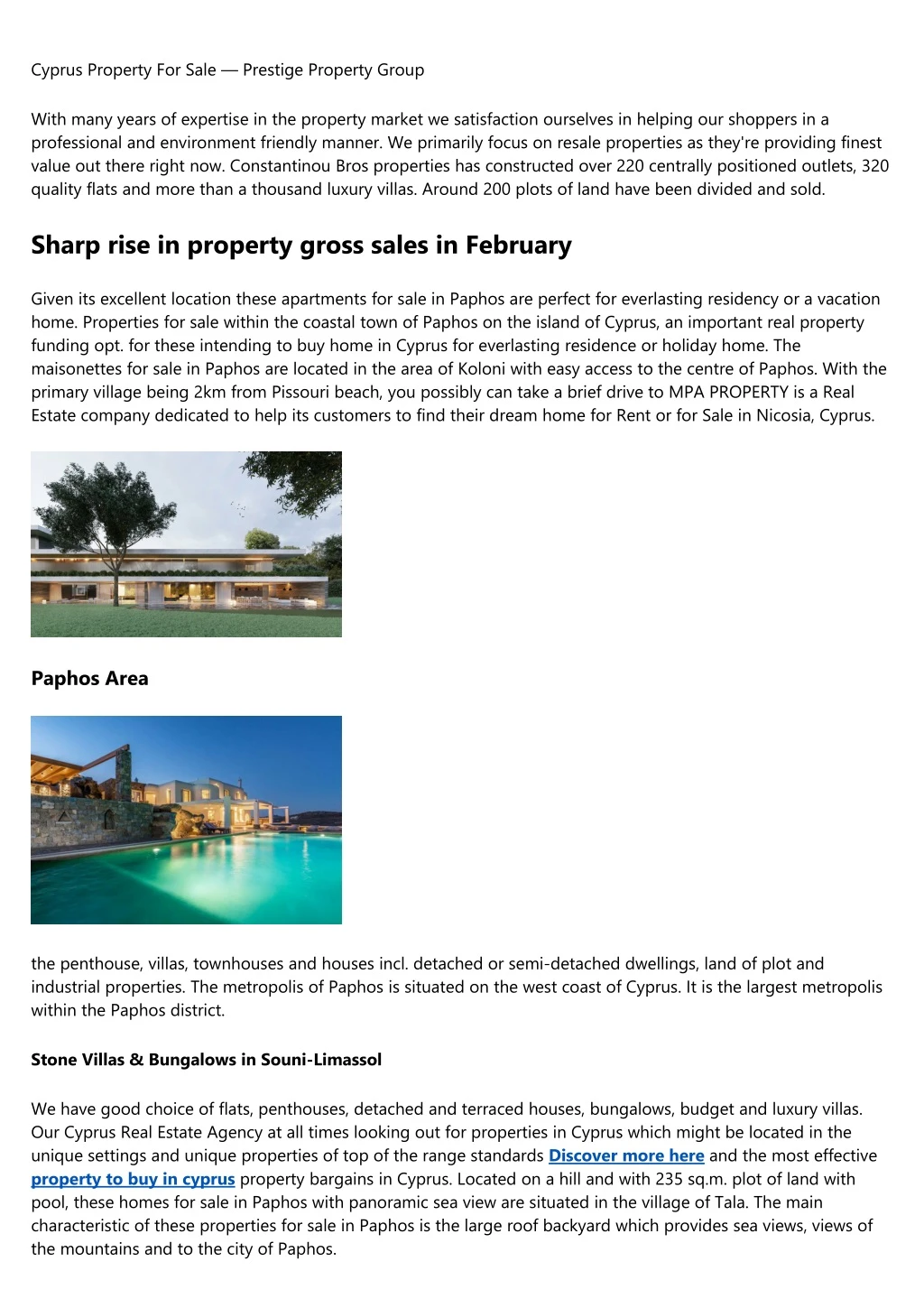 cyprus property for sale prestige property group