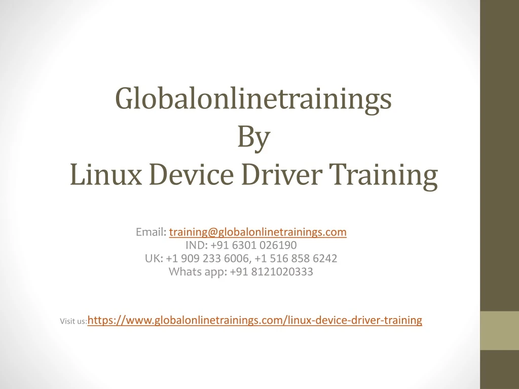 globalonlinetrainings by linux device driver training
