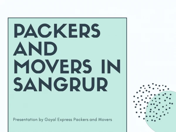 Sangrur Famous Packers and Movers