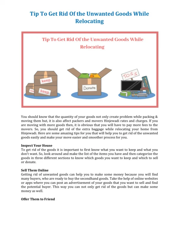 tip to get rid of the unwanted goods while