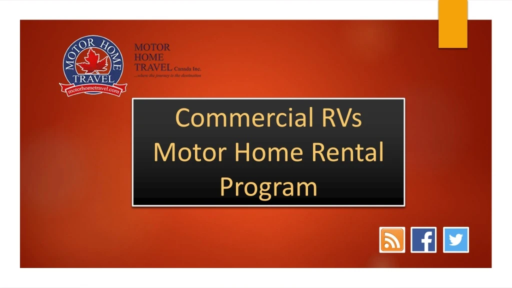 commercial rvs motor home rental program