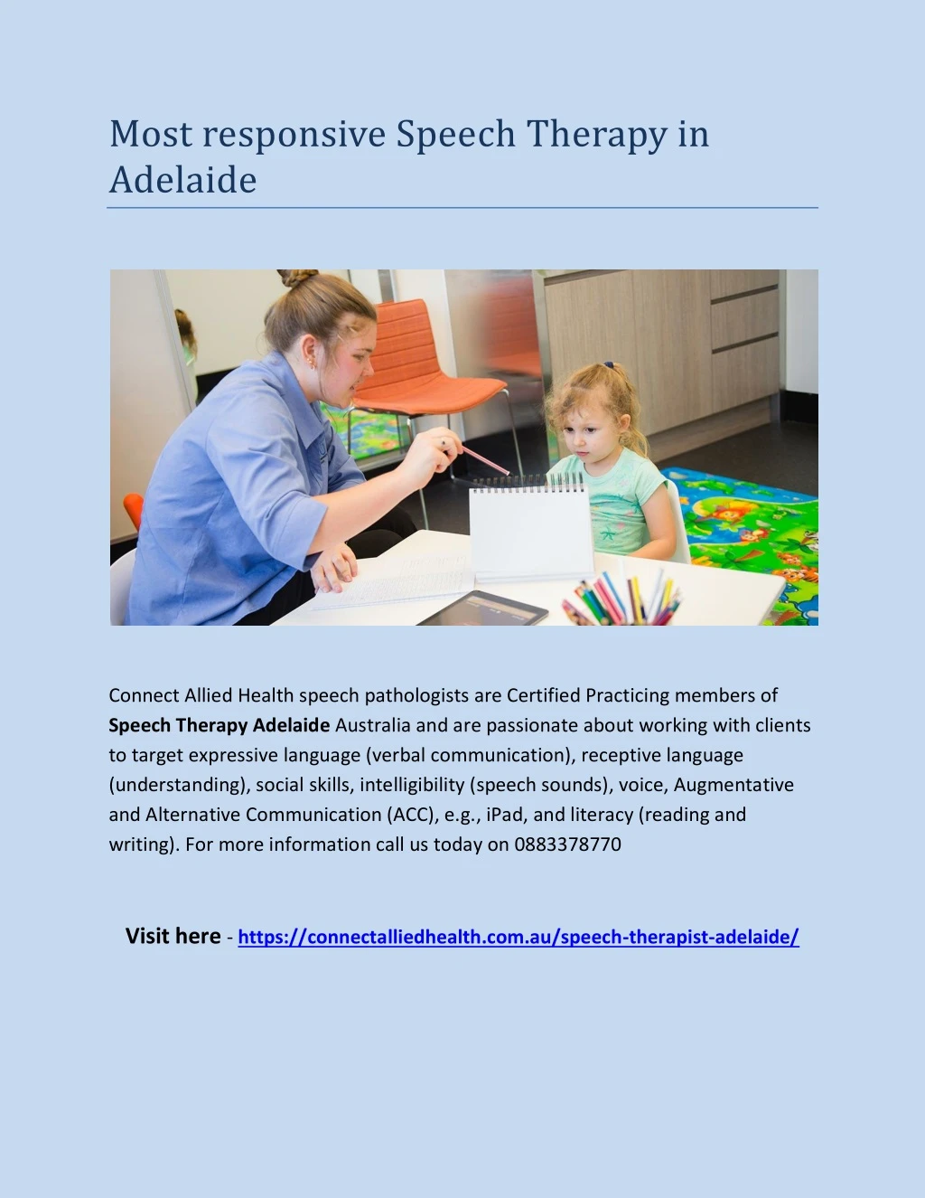 most responsive speech therapy in adelaide