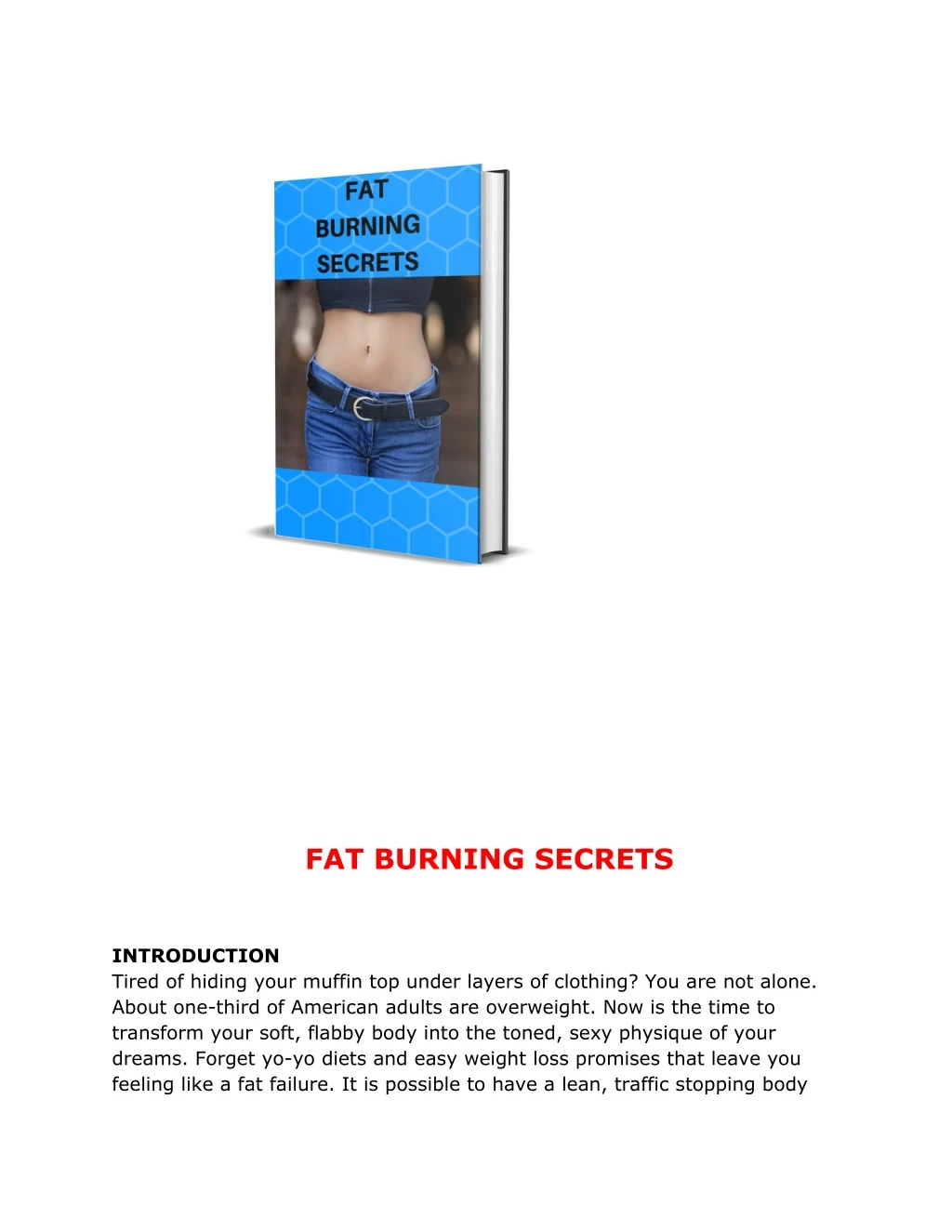 fat burning secrets introduction tired of hiding