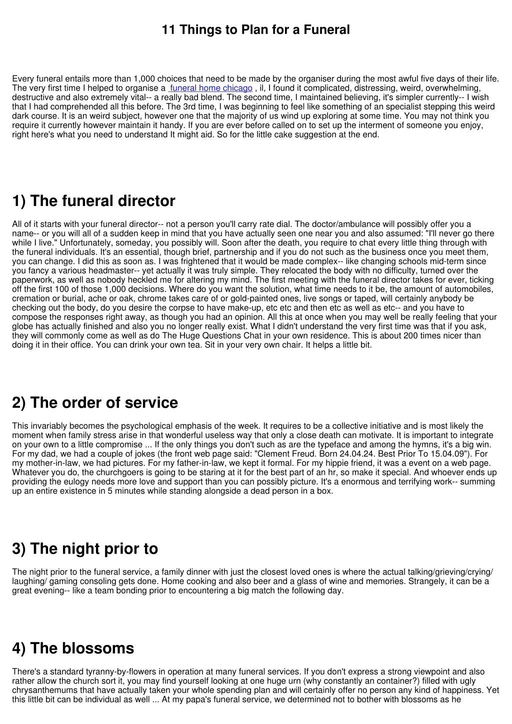 11 things to plan for a funeral