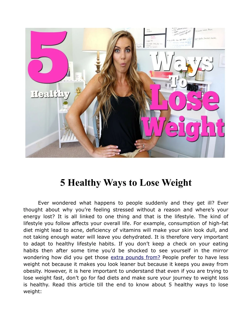 5 healthy ways to lose weight