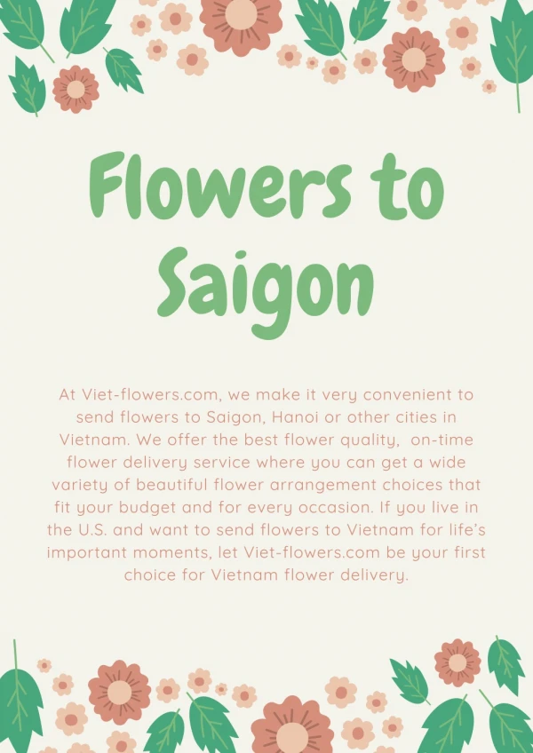 flowers to saigon