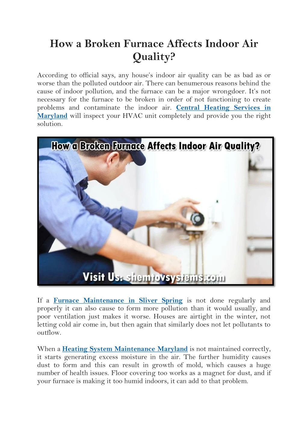 how a broken furnace affects indoor air quality