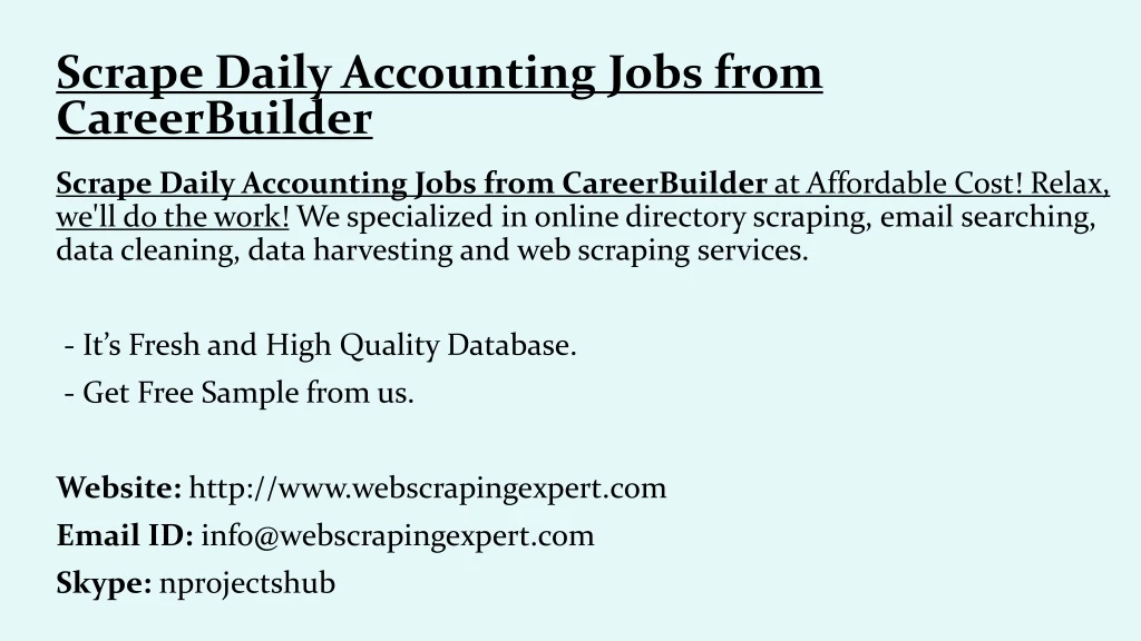 scrape daily accounting jobs from careerbuilder