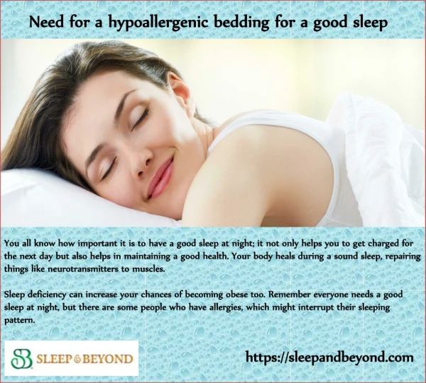 Need for a hypoallergenic bedding for a good sleep