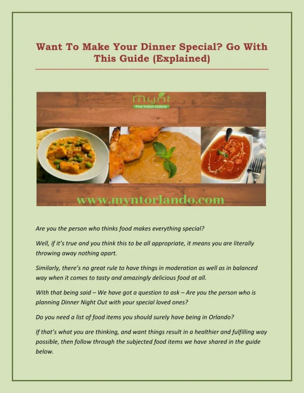 want to make your dinner special go with this