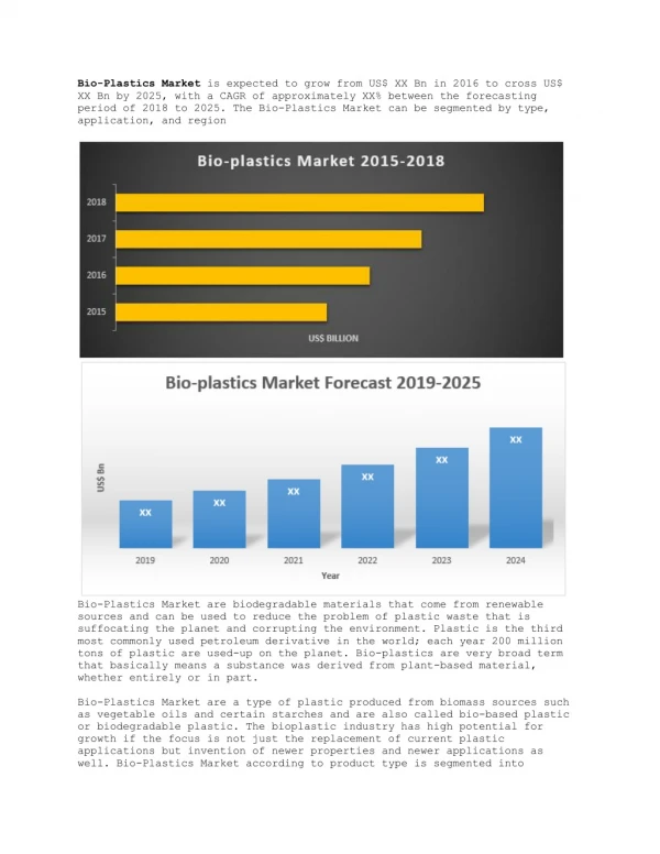 bio plastics market is expected to grow from