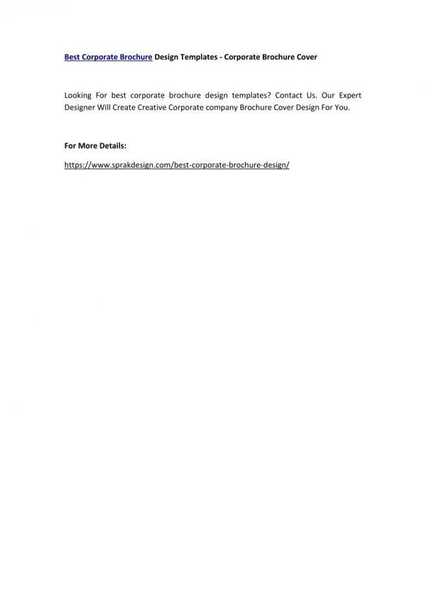 best corporate brochure design templates