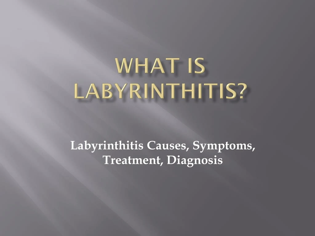 what is labyrinthitis