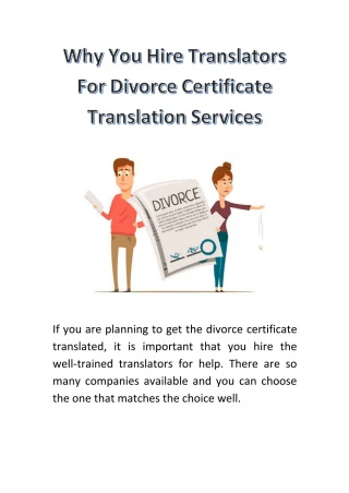 Why You Hire Translators For Divorce Certificate Translation Services