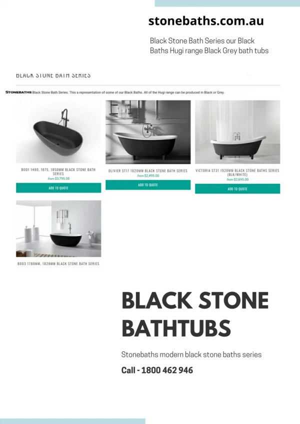 Stone baths black bathtubs