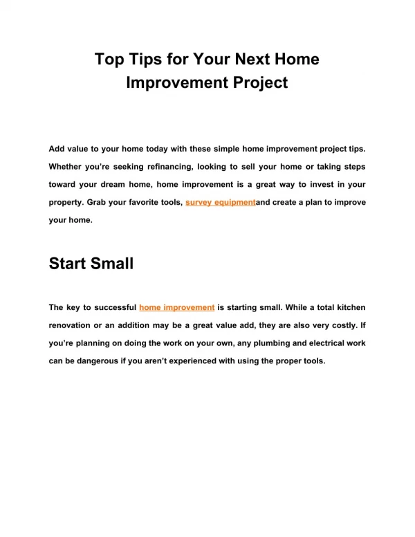 top tips for your next home improvement project