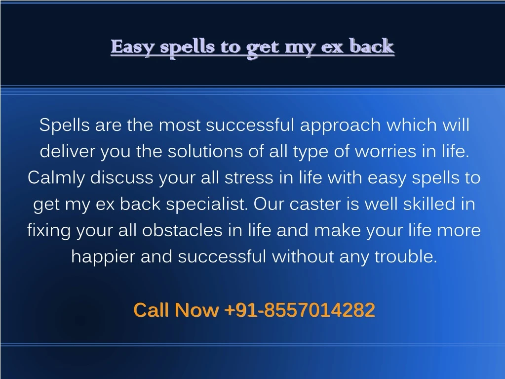 easy spells to get my ex back