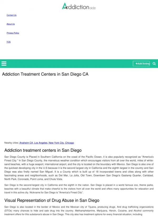 Addiction Aide | Addiction Treatment Centers in San Diego - Califonia