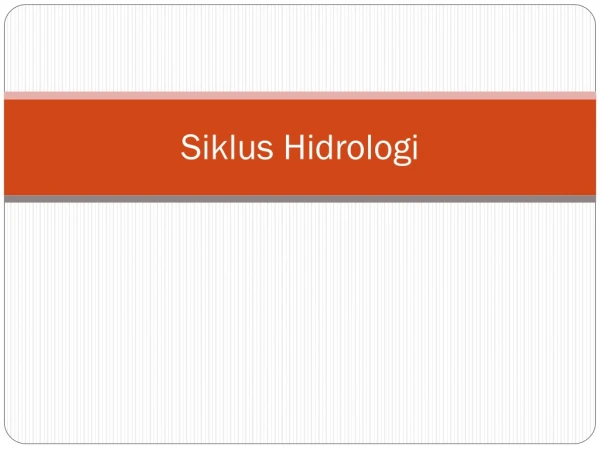 siklus hidrologi