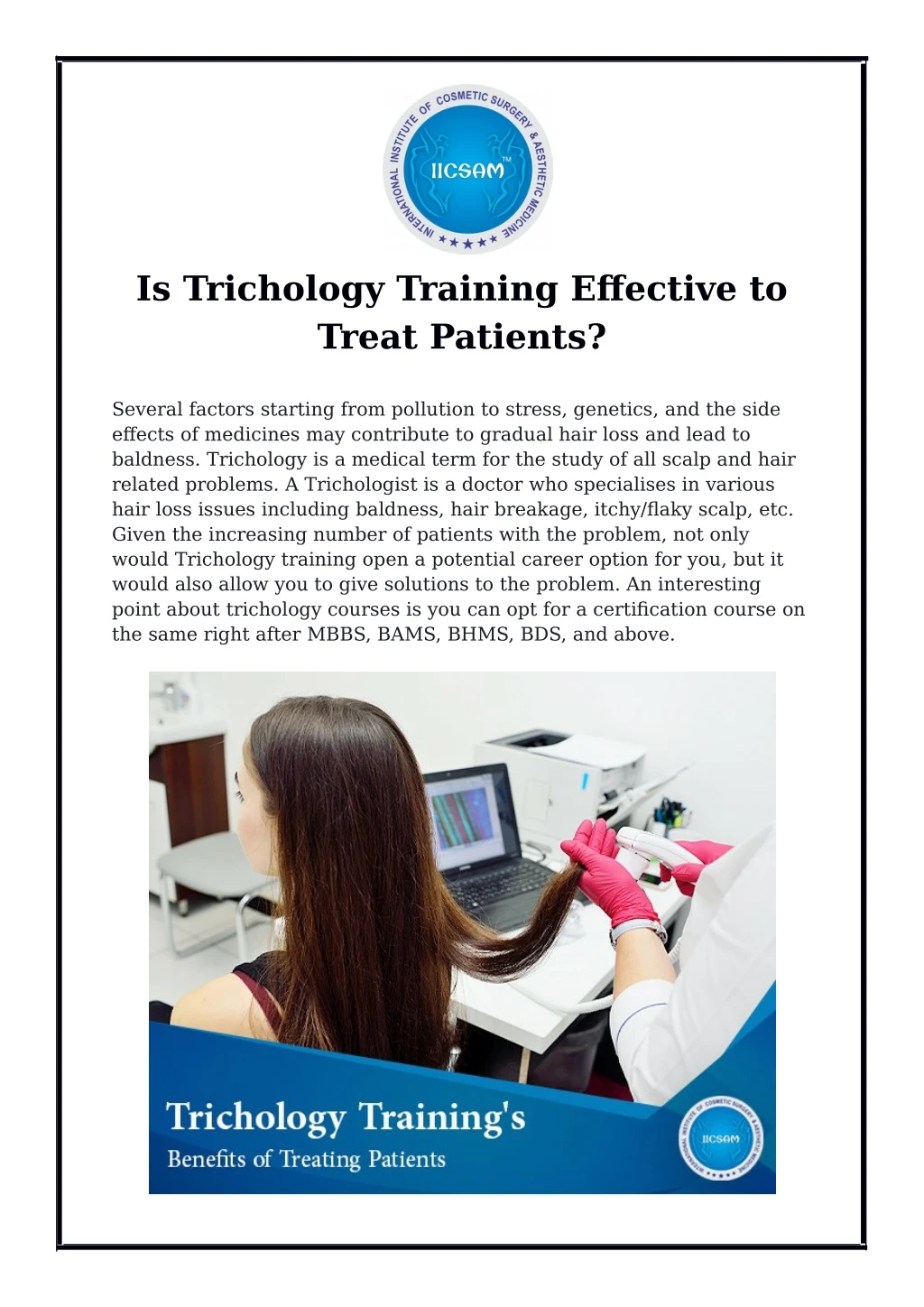 is trichology training effective to treat patients