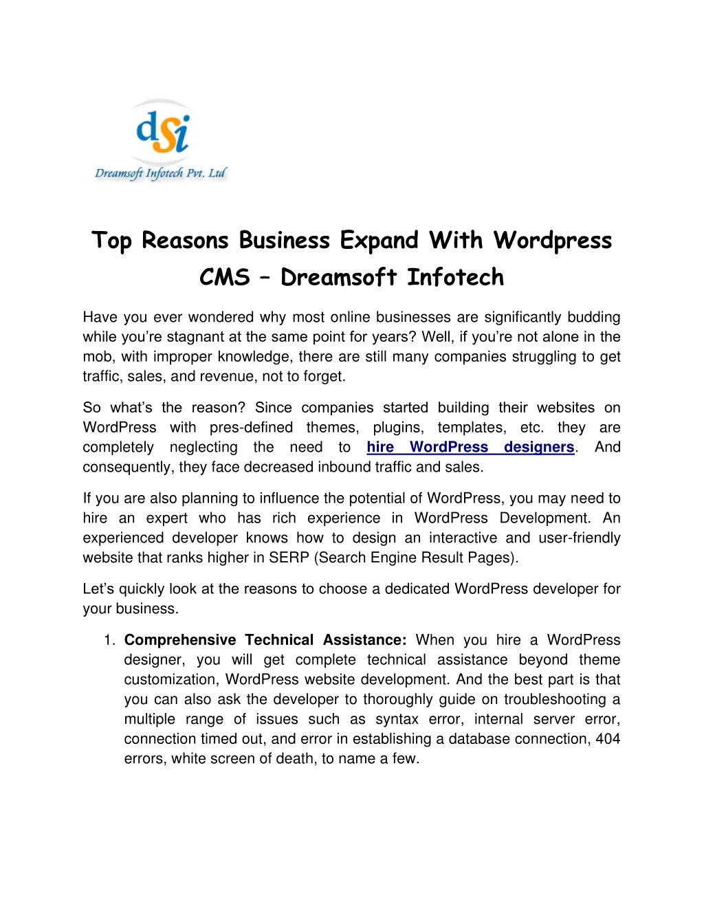top reasons business expand with wordpress