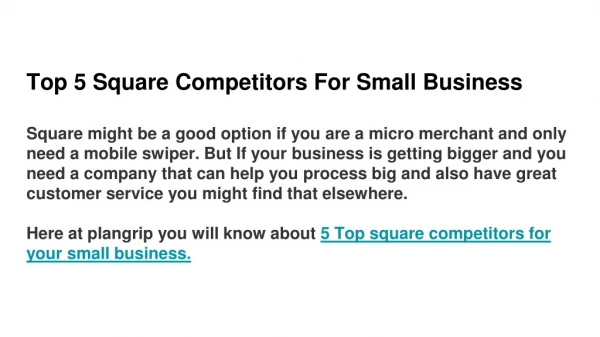 5 Top Square Competitors For Small Businesses