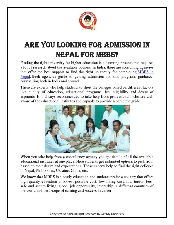 Are you looking for admission in Nepal for MBBS?
