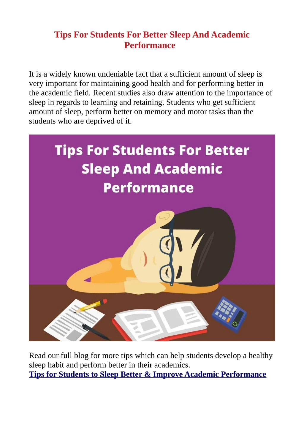 tips for students for better sleep and academic