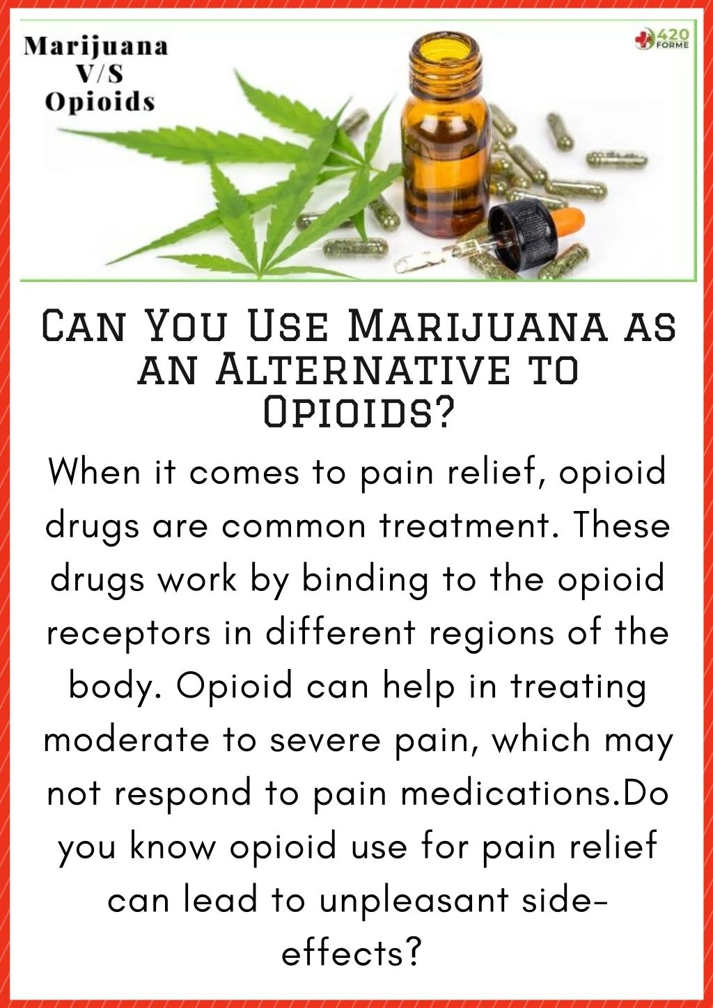 can you use marijuana as an alternative to opioids