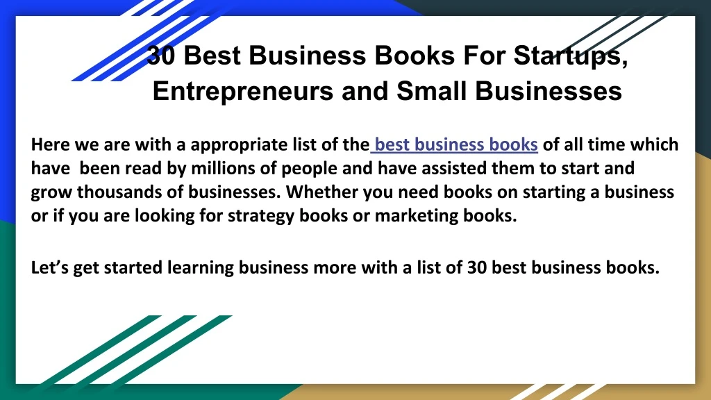 30 best business books for startups entrepreneurs